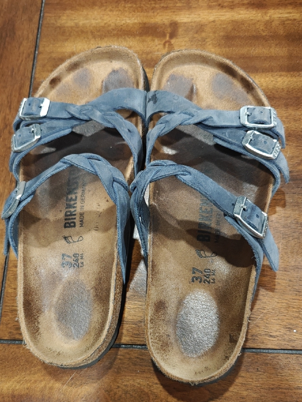 Birkenstock Blue Suede Multi-Strap Sandals